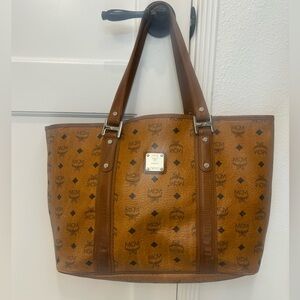 MCM Cognac Monogram Tote
